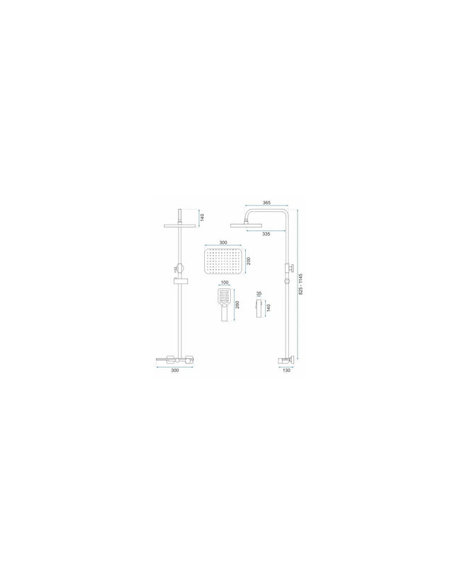 Coloana de duş Pure Flow Chrome, cu 4 functii de spalare, si scurgere tip cascada