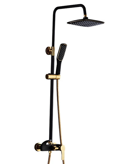 Set de Duș Premium Rama Elite - Design Auriu și Negru, cu Duș Fix și Para Mobilă