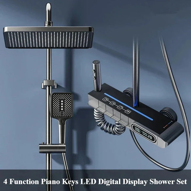 Coloană de Duș Piano Key – Afișaj Digital și LED-uri pentru O Experiență Premium