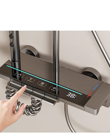 Coloană de Duș SmartLine – Design Antracit cu Afișaj LCD și Iluminare LED