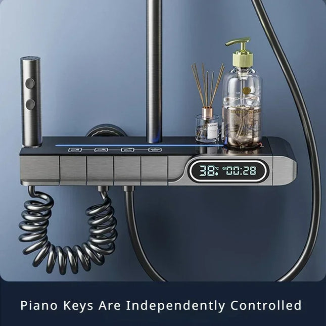 Coloană de Duș Piano Key – Afișaj Digital și LED-uri pentru O Experiență Premium