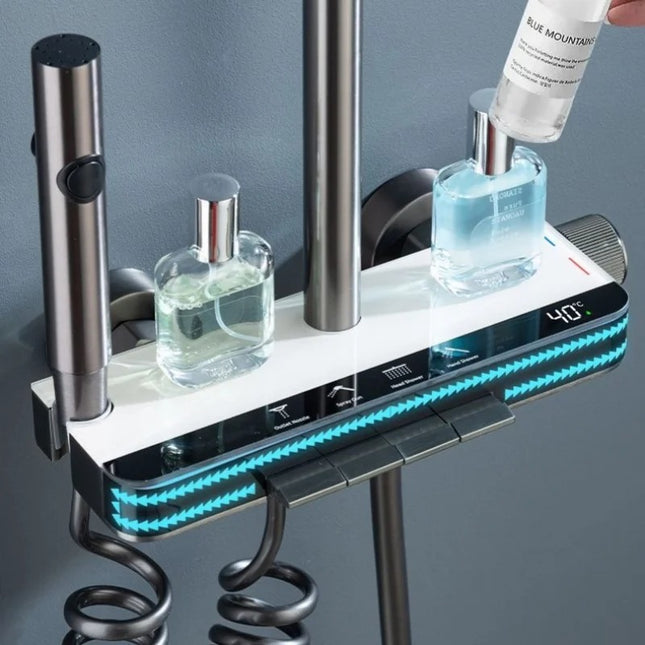 Coloană de Duș LuxTherm – Afișaj Digital & LED pentru O Experiență Premium