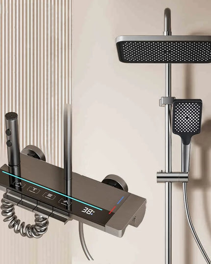 Coloană de Duș SmartLine – Design Antracit cu Afișaj LCD și Iluminare LED