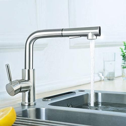 Baterie Bucătărie Extensibilă Rotativă 360° cu 2 Tipuri de Jet, Argintie – Design Modern și Practic, VST30