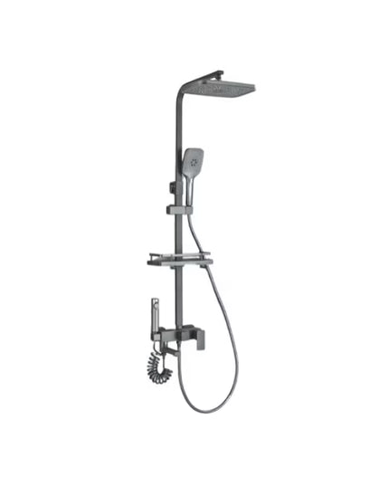 Coloana de Duș cu Baterie, Negru Mat, 3 Funcții, Pipă Mobila, bsl25
