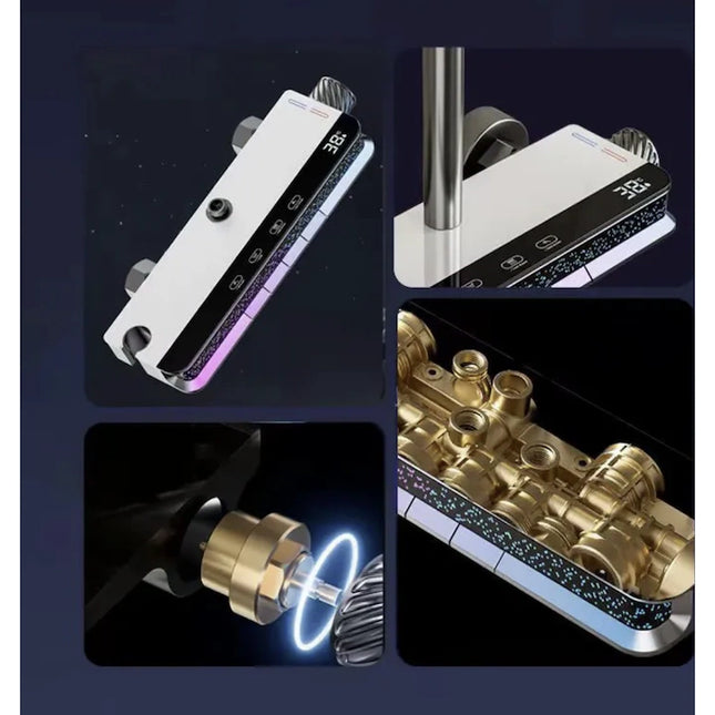 Coloană Duș NeoTherm – LED, Termostat, 4 Funcții, Alb, VST115