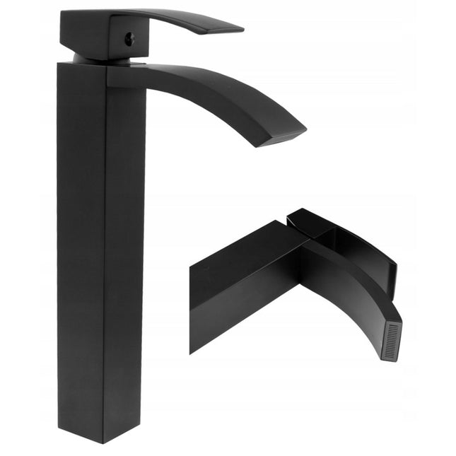 Baterie Lavoar Baie Lotus Black, Negru, Înălțime 30 cm, VST17