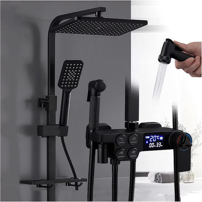 Set termostatic de duș cu 4 functii și afișaj digital si suport BSL2S
