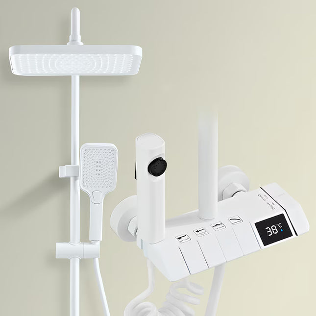 Set de duș alb premium cu termostat și afișaj digital, BSL10A