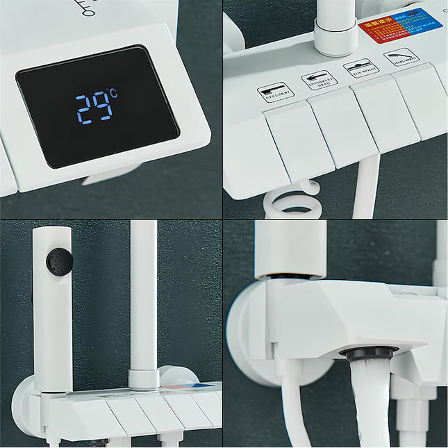 Set de duș alb premium cu termostat și afișaj digital, BSL10A