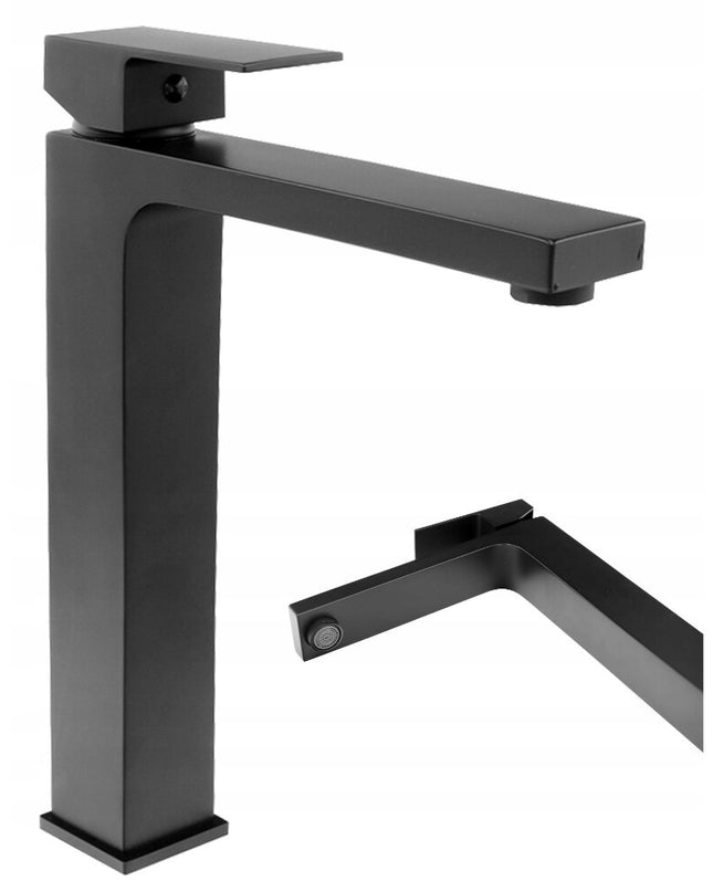 Baterie Lavoar Neagră Mată 30 cm – Design Minimalist, Montaj Pe Blat, Jet Precis, VST16