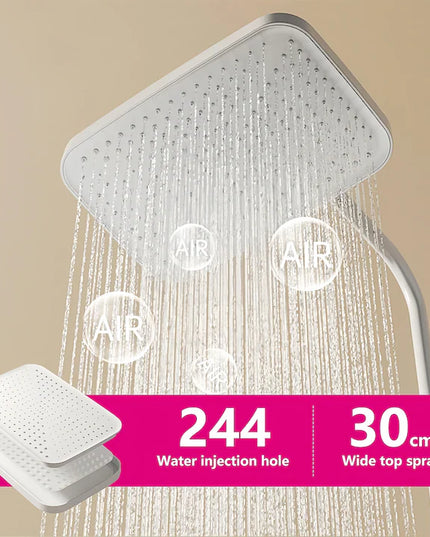 Set de duș alb premium cu termostat și afișaj digital, BSL10A