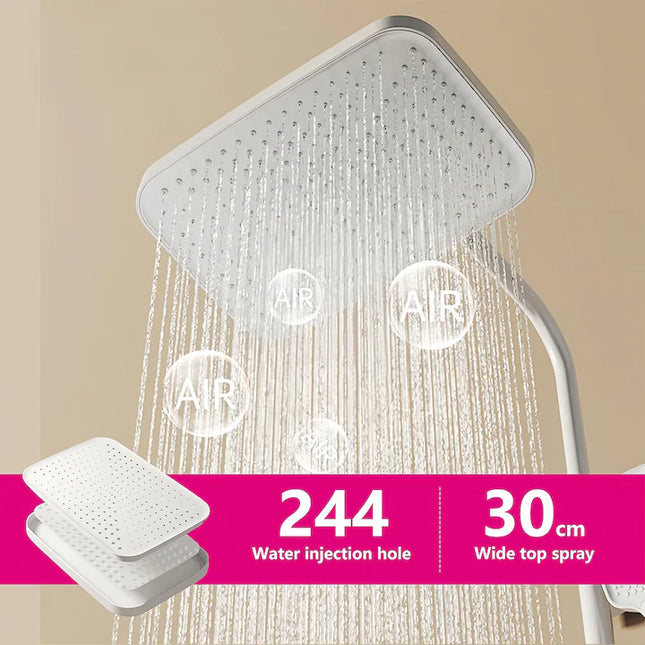 Set de duș alb premium cu termostat și afișaj digital, BSL10A
