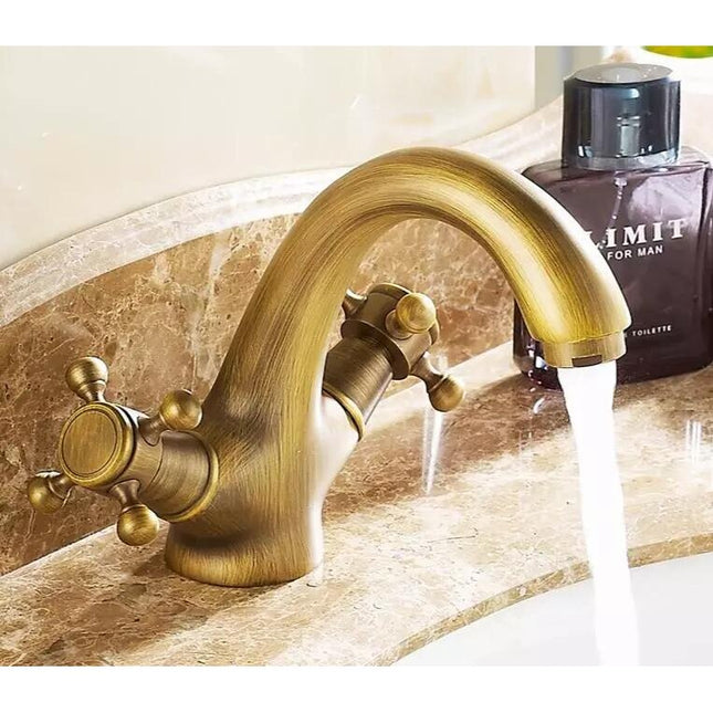 Baterie Lavoar Vintage – Masiv, Finisaj Bronz Antichizat, Dublă Comandă, VST23