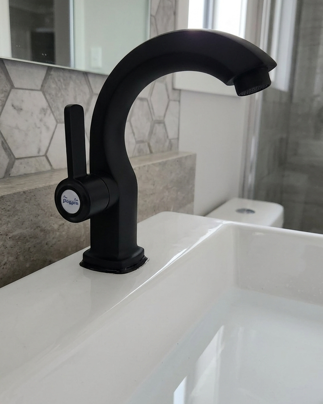 Baterie Chiuvetă Bucătărie Neagră Mată – Design Modern, Robinet Rotativ 360°, vst76