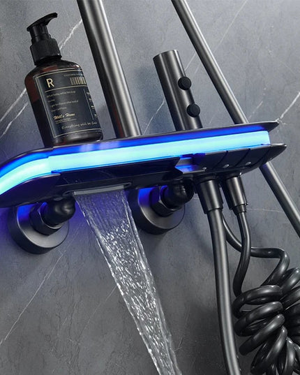 Coloană de Duș RainGlow – Afișaj Digital și LED-uri pentru O Experiență Premium