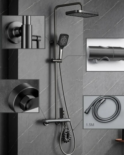 Coloană de Duș RainGlow – Afișaj Digital și LED-uri pentru O Experiență Premium