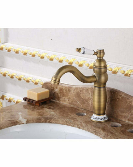 Baterie Lavoar Golden Copper – Bronz Antichizat, 2 Manete de Comandă, Design Clasic, VST32