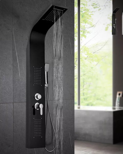 Panou de dus Monticelli cu Hidromasaj și Cascadă, Negru, VST9